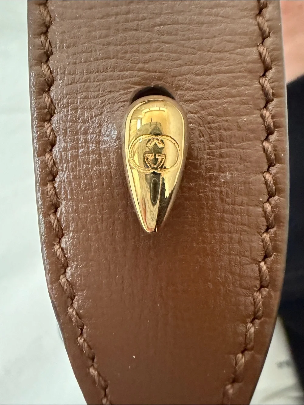NWT Gucci Brown Leather Luggage Tag